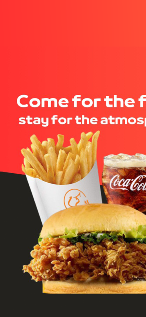 karam alreef| كرم الريف - A crispy chicken burger served with a side of french fries and a glass of Coca-Cola.