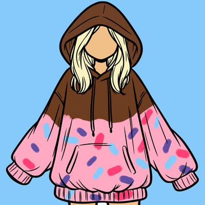 girl in oversized hoodie