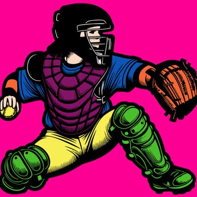 softballl catcher realistic