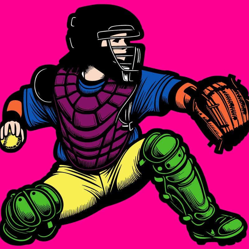 softballl catcher realistic