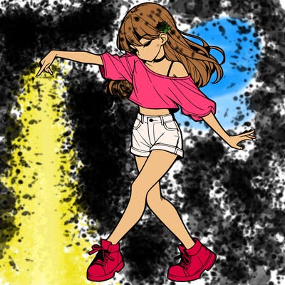 realistic girl danceing