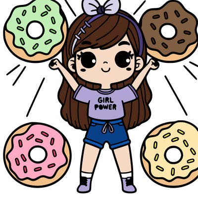 girl power with doughnuts