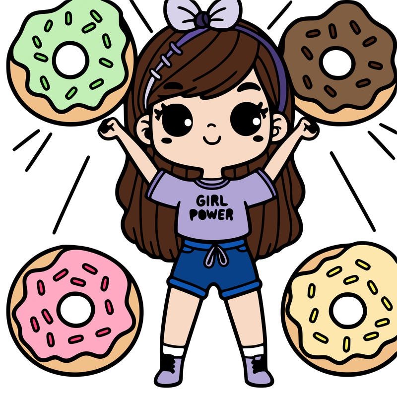 girl power with doughnuts