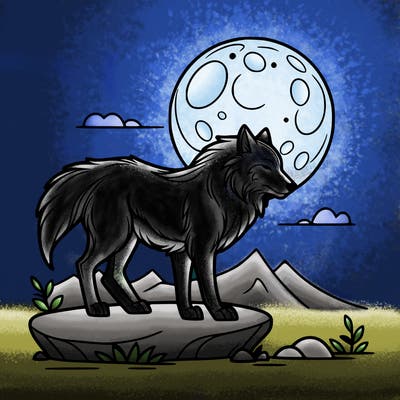 wolf moonlight