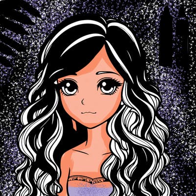realistic girl with wavy hair