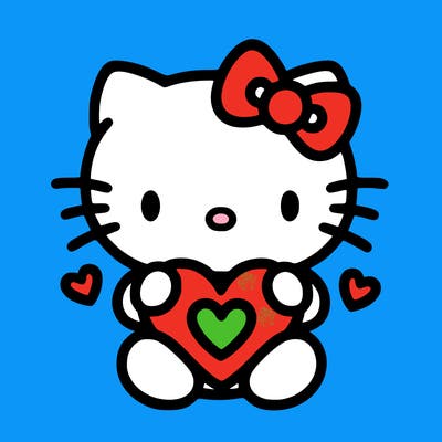 cute hello kitty with heart