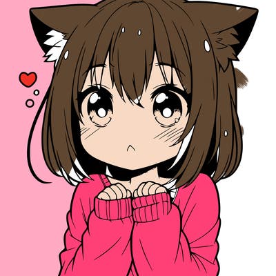 shy anime catgirl