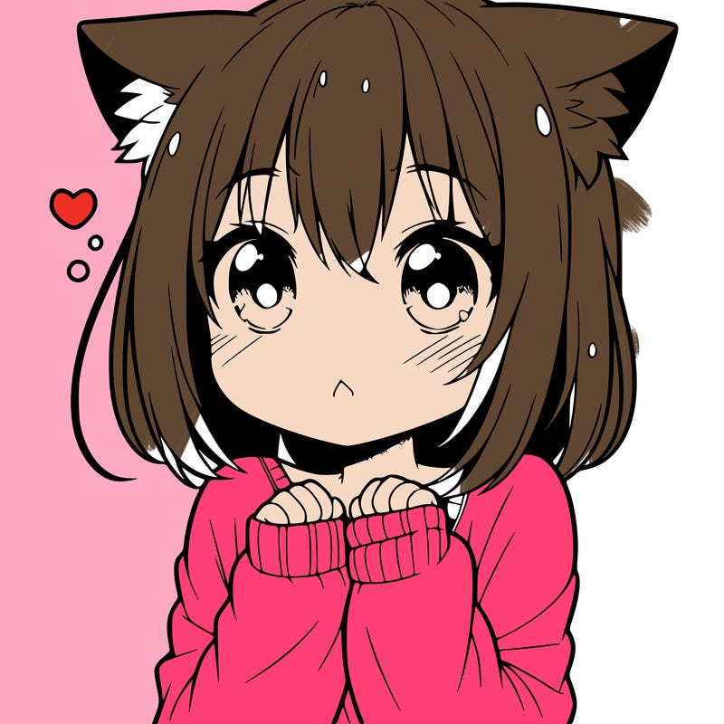 shy anime catgirl
