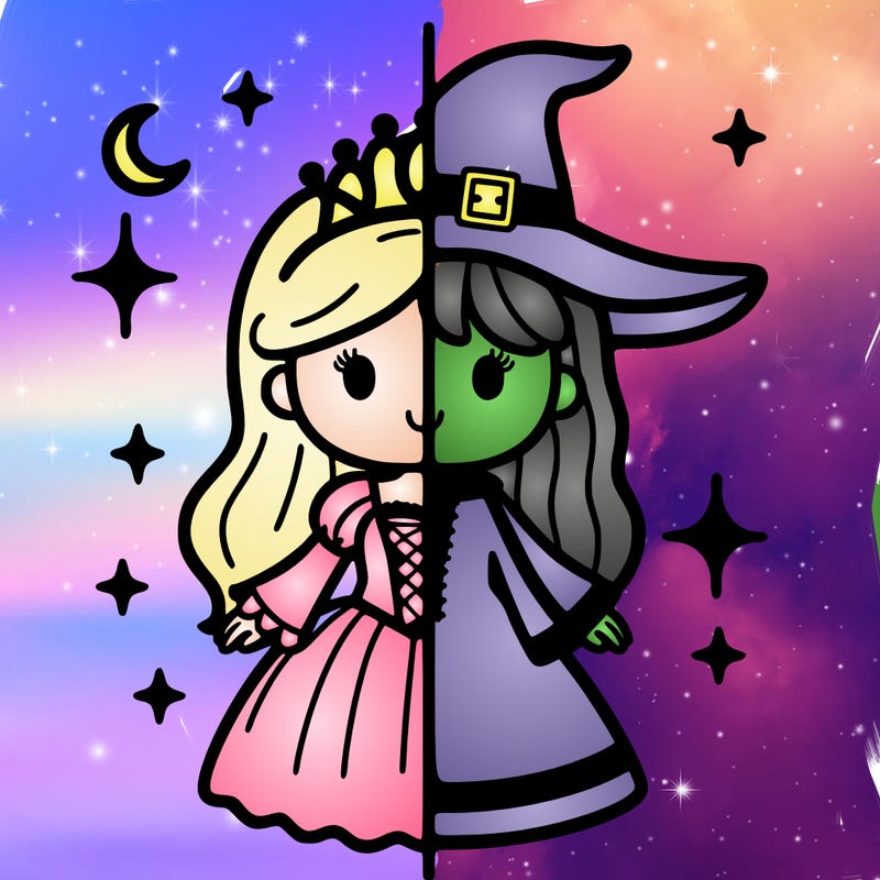 split princess and witch