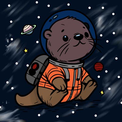 otter in a space suit