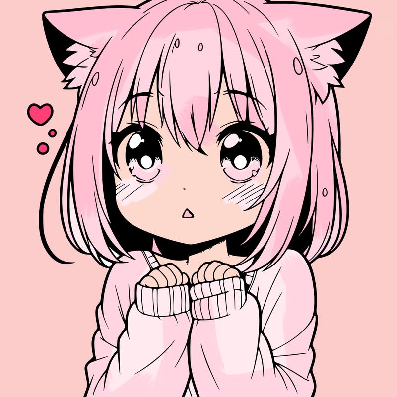 shy anime catgirl
