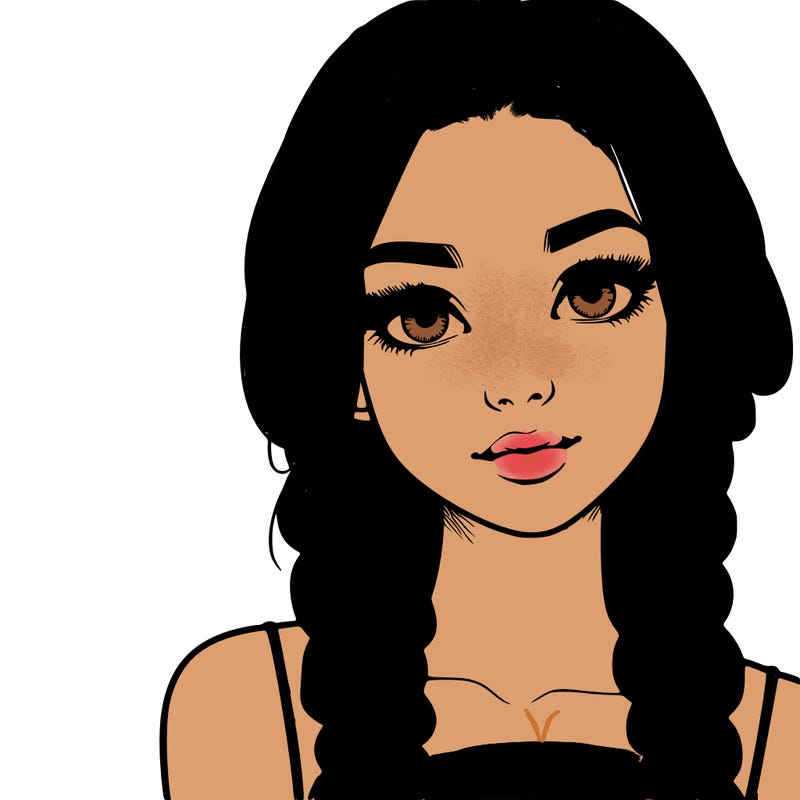 realistic girl with braids