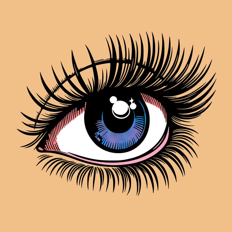realistic eye long eylashes