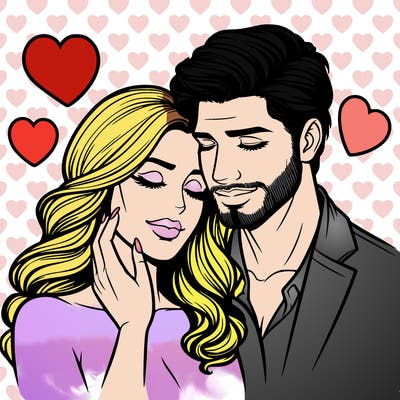 man and woman in love realistic