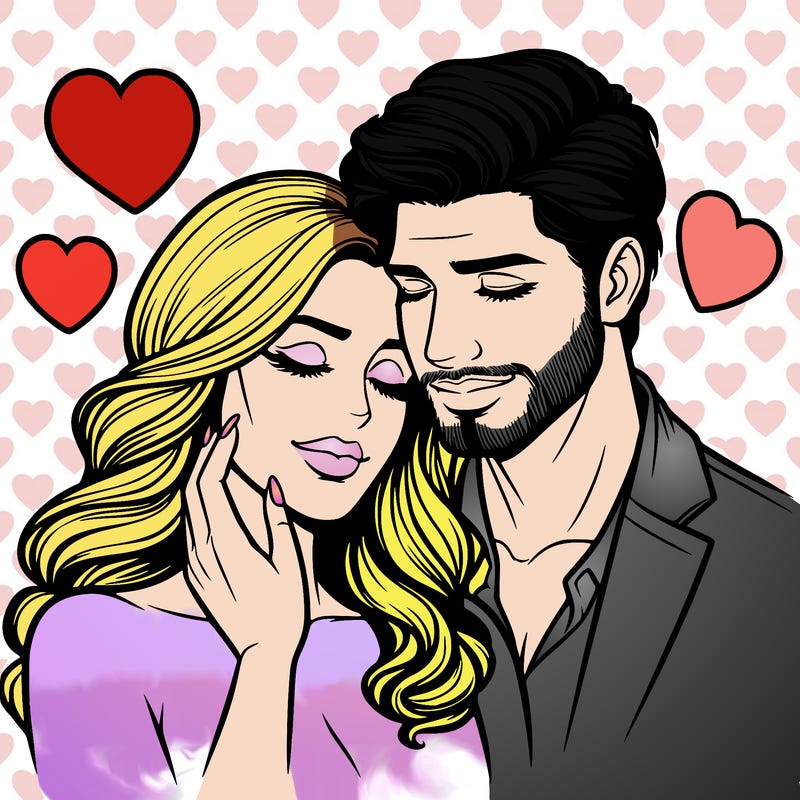 man and woman in love realistic