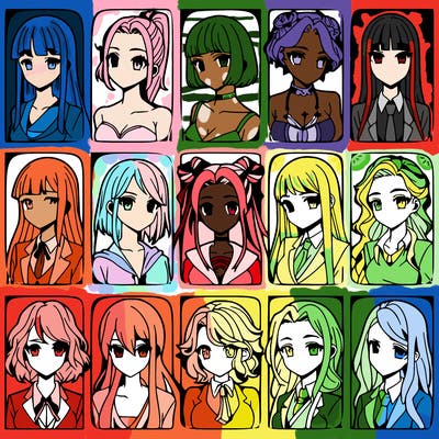 girls that look diffrent anime