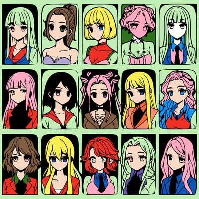 girls that look diffrent anime