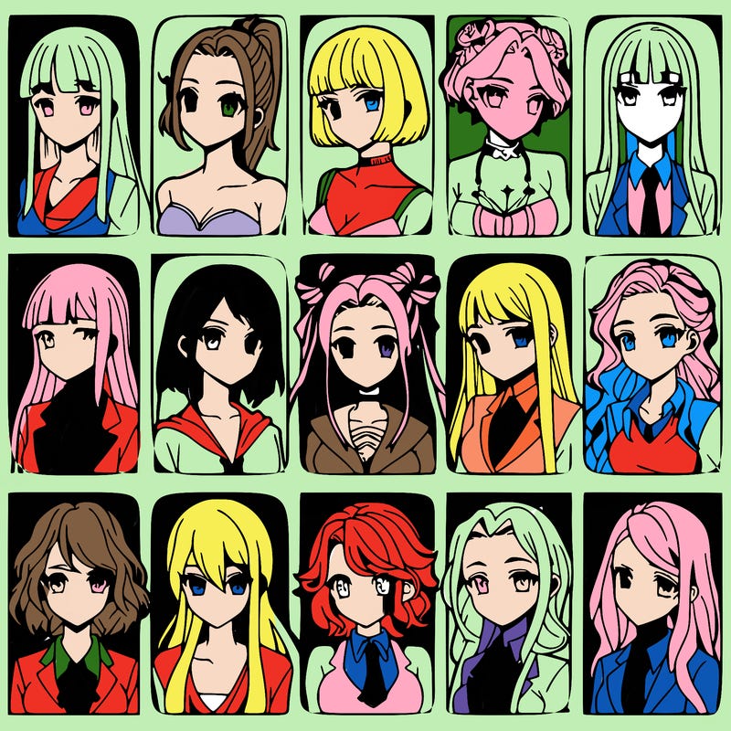 girls that look diffrent anime