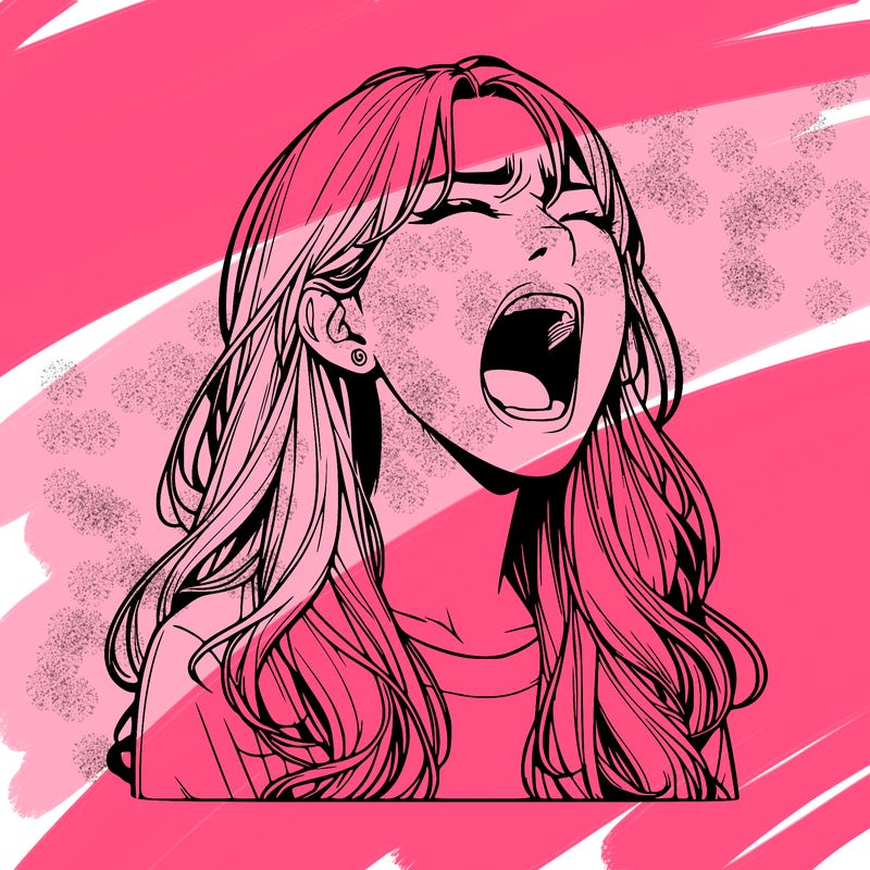 screaming realistic, girl