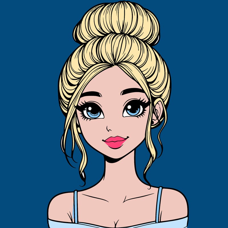 realistic pretty girl with bun