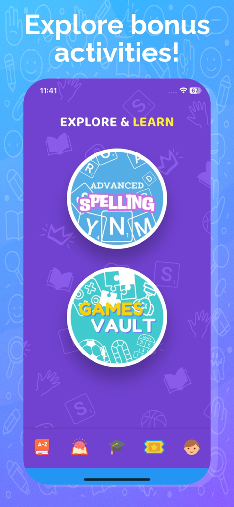 Explore bonus ASL activities including Advanced Spelling and Games Vault in the InterSign app