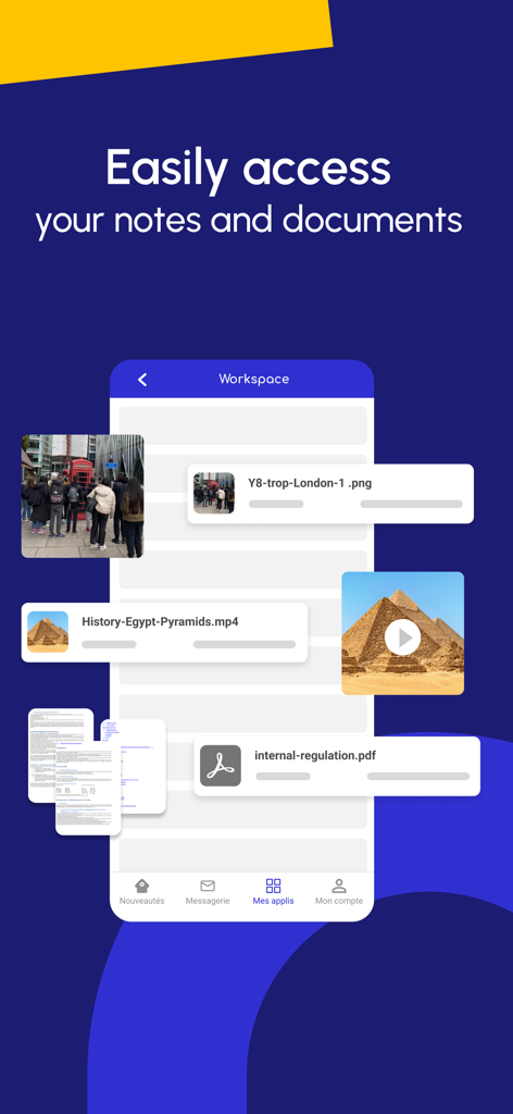 NEO Pocket - Interfaz de la aplicación NEO Pocket mostrando la función de espacio de trabajo para un fácil acceso a notas y documentos