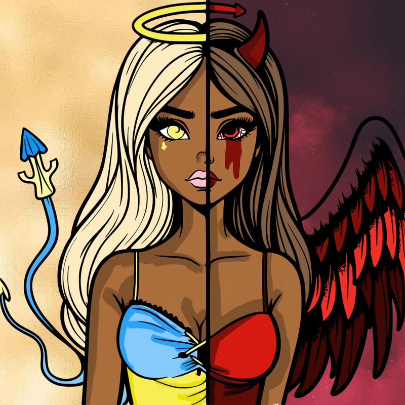 devil vs angel realistic girl