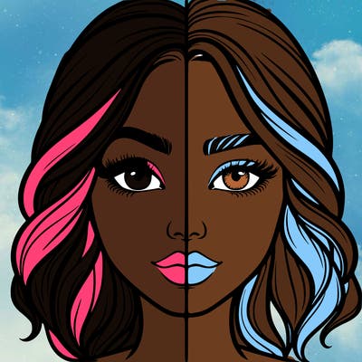 realistic girl split half