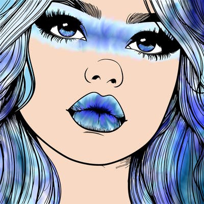 really realistic girl with lips