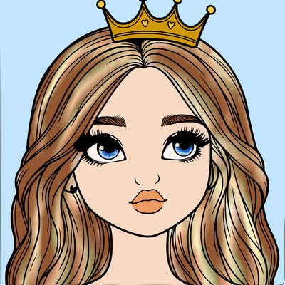a realistic girl with a crown on