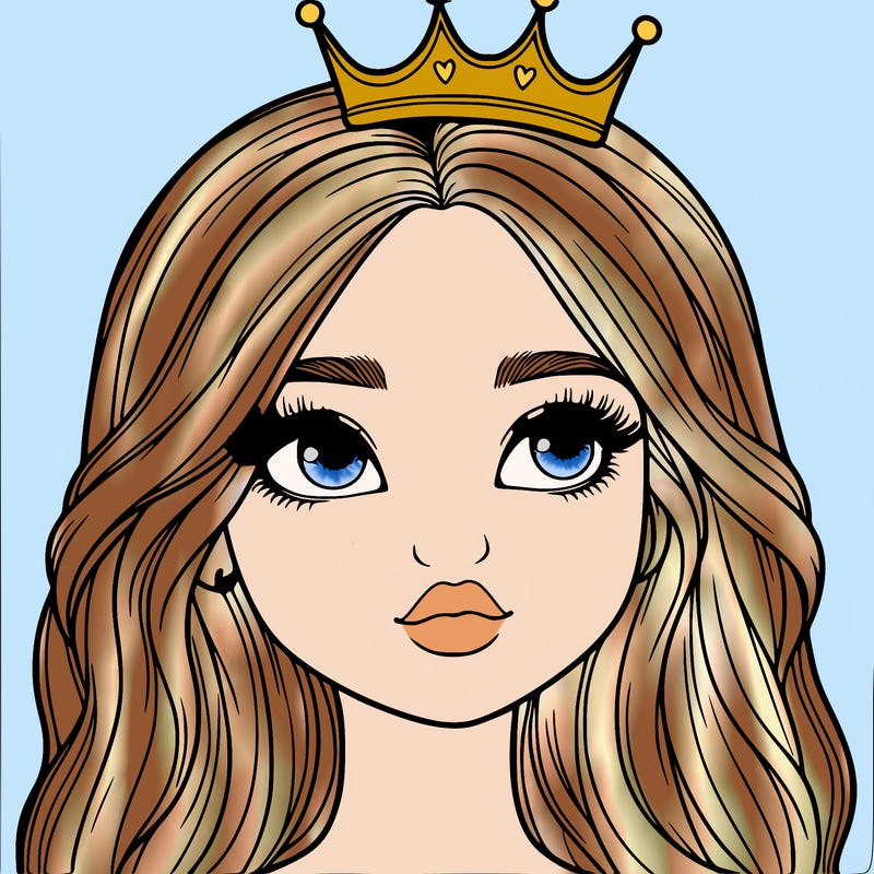 a realistic girl with a crown on