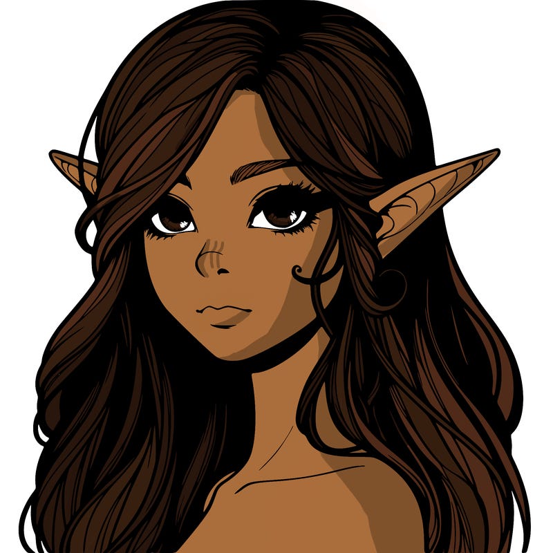 elf girl realistic dark fantasy