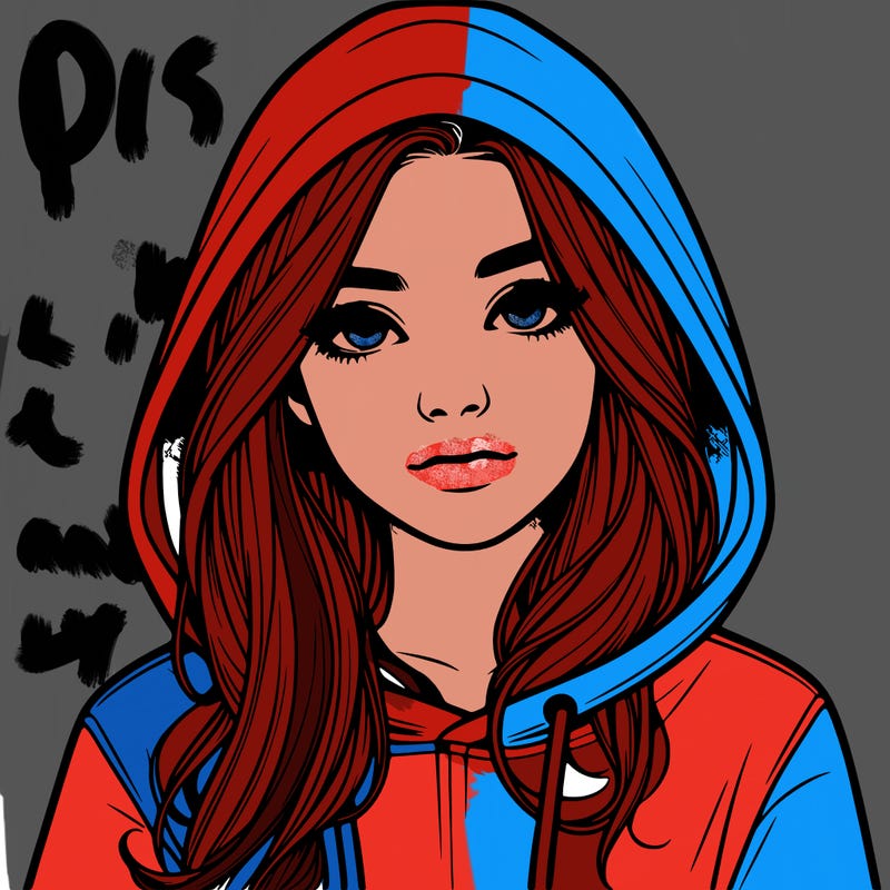 realistic girl with a hoodie