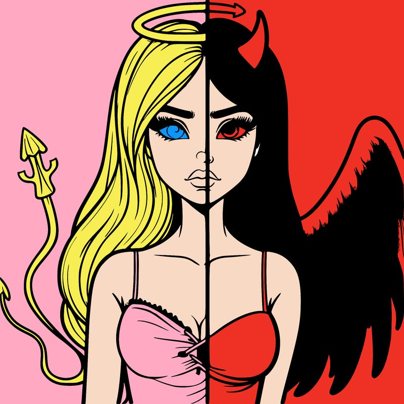 devil vs angel realistic girl