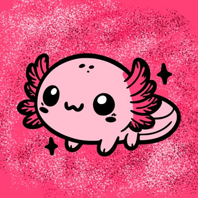 cute easy baby axolotl