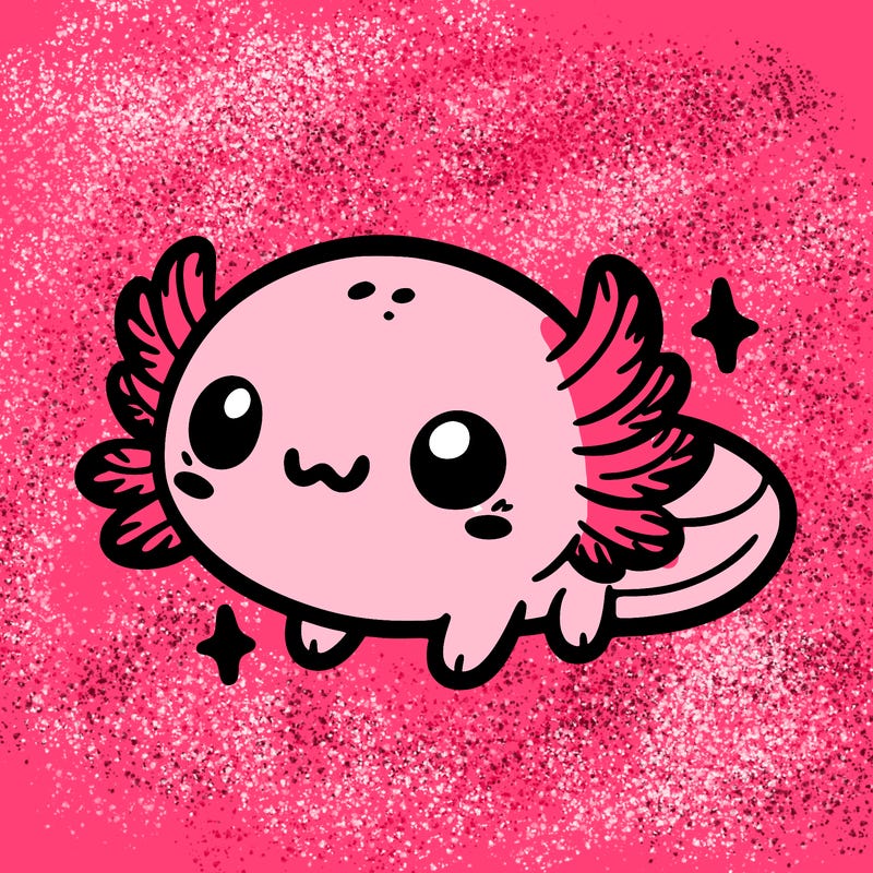 cute easy baby axolotl