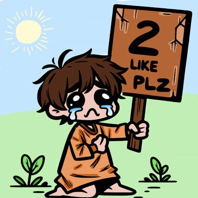 small poor toddler crying with sign that says 2 like plz