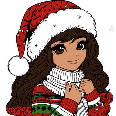 realistic christmas girl