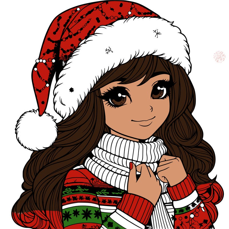 realistic christmas girl