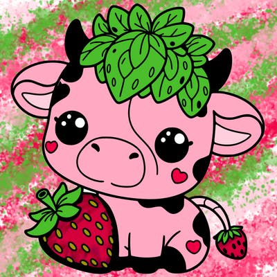 cute strawberry cow