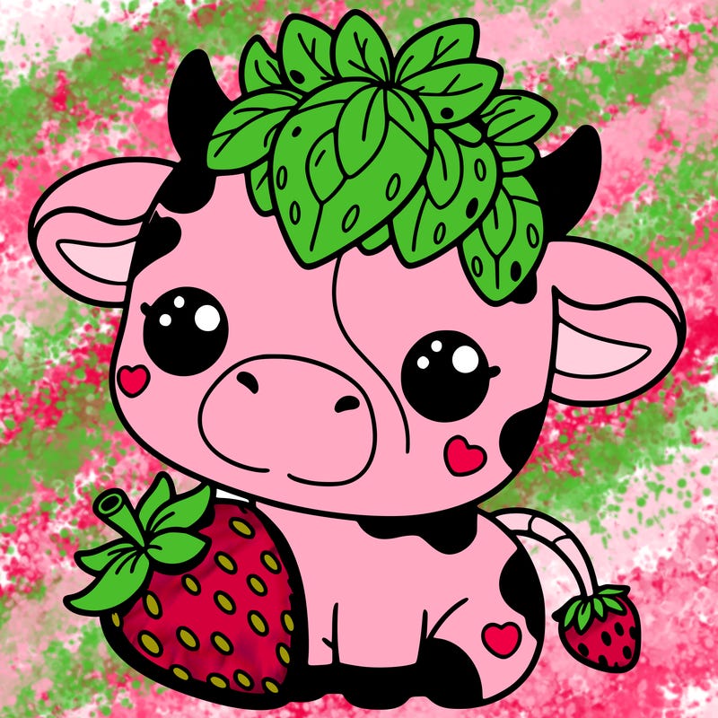 cute strawberry cow