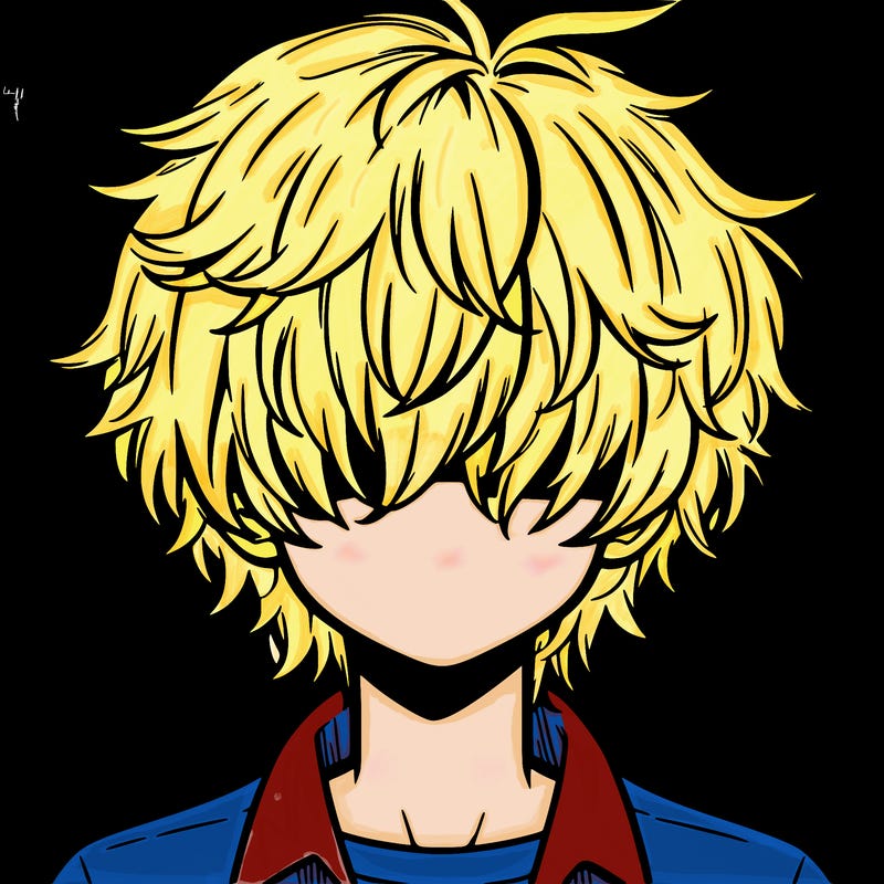 manga boy fluffy hair covering his eyes