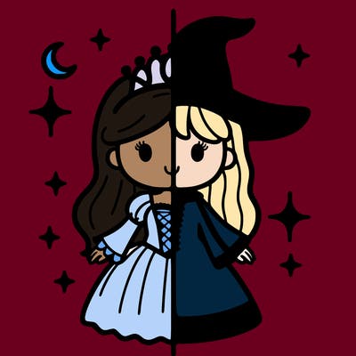 split princess and witch