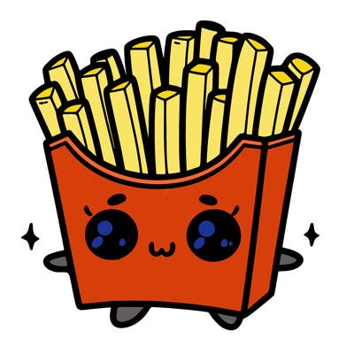 a cute. french fries