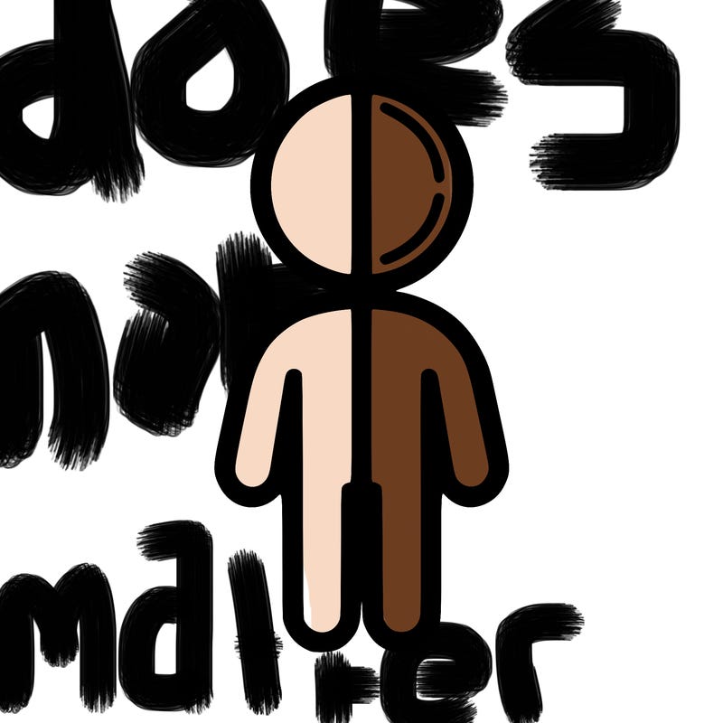 person with line in the middle for to different people