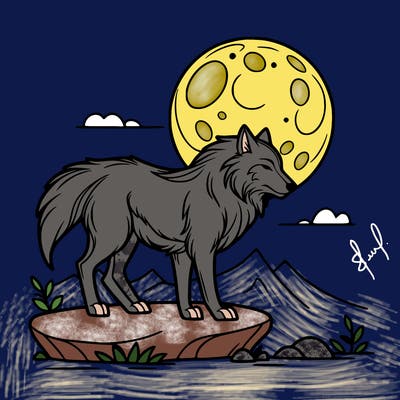 wolf moonlight