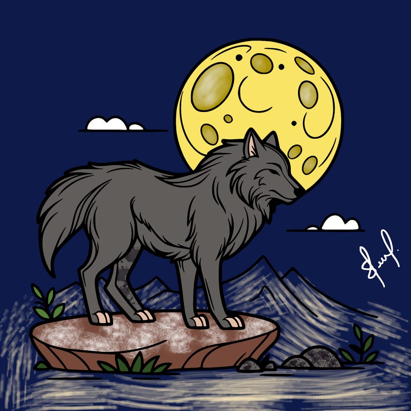 wolf moonlight