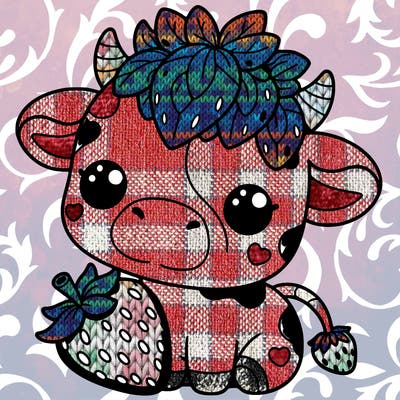 cute strawberry cow