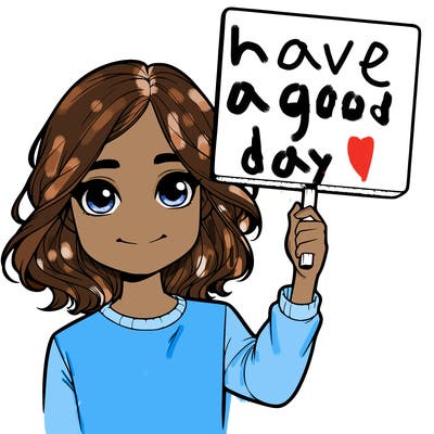 realistic girl holding up a sign