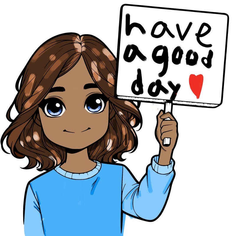 realistic girl holding up a sign